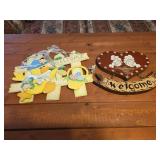 Wooden welcome signs, see pic for crack