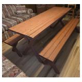 71x29x24 picnic table with 2 benches