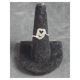 925 Silver Heart Ring - sz 8 - 1.7g