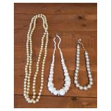 Faux pearl and beaded necklaces