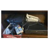 Zenith vhs player, Power strip , cords