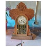 Vintage mantle clock with key 23" tall