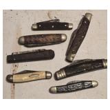 Vintage pocket knives, some rusted or need repair