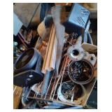 Tote of misc tools including nuts and bolts,