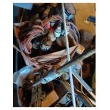 Tote of misc including tools, jack extension cord