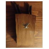 Vintage~Wooden Steak Knife Holder~Steak Knives.