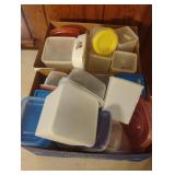 Reusable plastic containers with lids