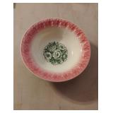 vintage embossed ceramic serving bowl featuring a