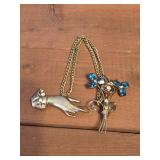 vintage Coro Figural Hand and Flower Bouquet
