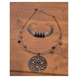 multi-strand necklace with an antiqued