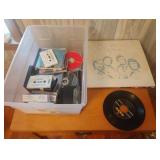 Vintage records, cassette tapes and cds