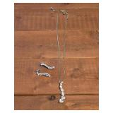 Rhinestone pendant box chain necklace and