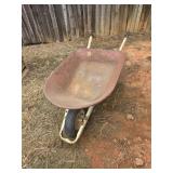 Wheelbarrow has flat tire