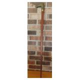 Vintage wood cane with brass horse handle