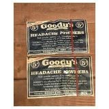 2 vintage unopened Goodys headache powders sample
