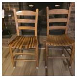 vintage ladder-back chairs 17x35x15