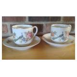 Vintage Gilded Floral & Bird Peacock Porcelain