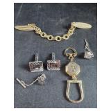 Cuff Links, Tie Pins and Keychain
