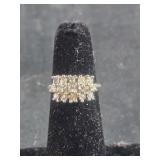 14K HGE Ring with clear stones - sz 4.5 - 3.4grTW