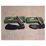 2 blue lock back pocket knives
