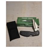 Folding lock back knife with sheath