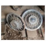 Vintage Lincoln hubcaps. Set of 2