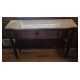 40x29x12 vintage console table with marble top