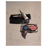 American Flag Hawkbill Pocket Knife, jaguar