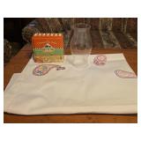 Small table cover embroidered,  byrd cookie