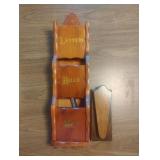 Vintage wooden mail organizer 21* and wooden