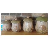 Vintage ceramic mushroom canister set