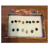 7 pair colorful earrings post earrings