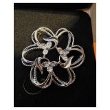 Vintage Sarah Coventry Signed Silver Tone Flower
