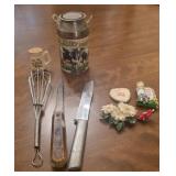 Magnets, knives, milkcan tin , lake Tahoe