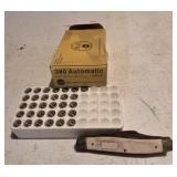 Empty casings 380 , rusted pocket knife
