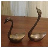 Vintage brass swans