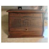 Vintage wood bread box 18 x 12 x 10 1/2