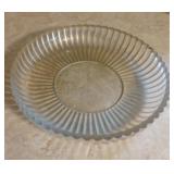 Vintage Clear Glass Round Vertical Rib Dish Bowl