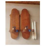 Vintage wooden wall sconces