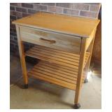 Wood kitchen rolling cart 30 x 31 1/2 x 20 1/2