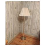 Vintage metal floor lamp with paper shade 56"