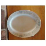 Vintage blue floral fine china pattern serving