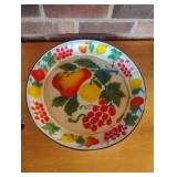 vintage Rossini Enamelware Fruit Tray featuring a