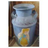 Painted Milk Can 18 1/2" tall