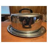 vintage mid-century modern stainless steel cake