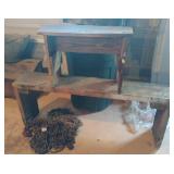 Handmade wood benches. 25 x 16 x 8 1/2 and 47 x