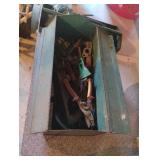 Metal tool box with tray and contents