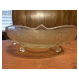 vintage Jeannette Glass footed bowl in the