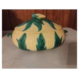 Vintage Ceramic Corn Motif Serving Tureen