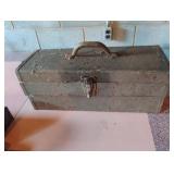 Metal tool box including contents
